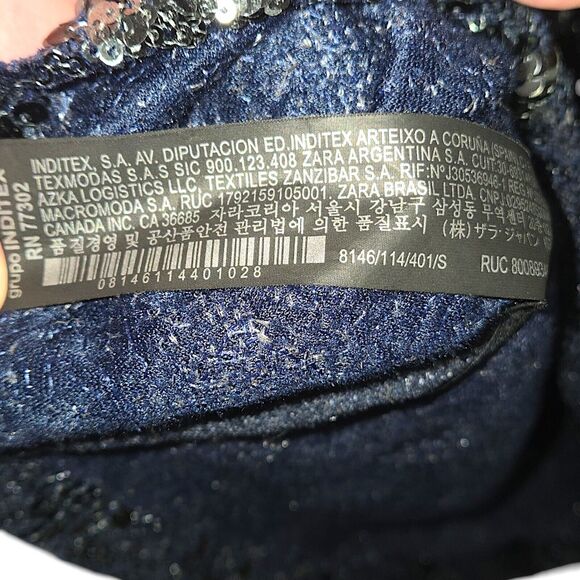 Zara Women’s Dress Night Luxe Glam-Core Sequin Mesh Black Mini Party Size S - Picture 10 of 11